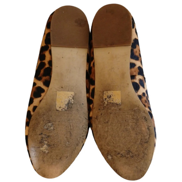 J Crew Calf Hair Smoking Loafer S Women’s Size 7.5 Leopard Print Flats - Picture 8 of 10